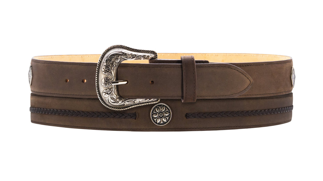 Silverton Ellie All Leather Western Belt (Brown)