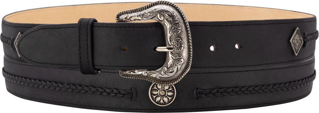 Silverton Ellie All Leather Western Belt (Black)