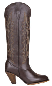 Silverton Destiny All Leather Snip Toe Knee High Boots (Brown)