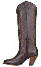 Load image into Gallery viewer, Silverton Destiny All Leather Snip Toe Knee High Boots (Brown)