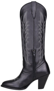 Silverton Destiny All Leather Snip Toe Knee High Boots (Black)
