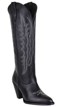 Load image into Gallery viewer, Silverton Destiny All Leather Snip Toe Knee High Boots (Black)