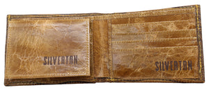 Silverton All Leather Lizard Print Bi-Fold Wallet (Honey)