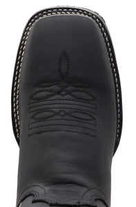 Silverton Weston All Leather Wide Square Toe Boot (Black)