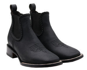 Silverton Ellie All Leather Square Toe Short Boots (Black)