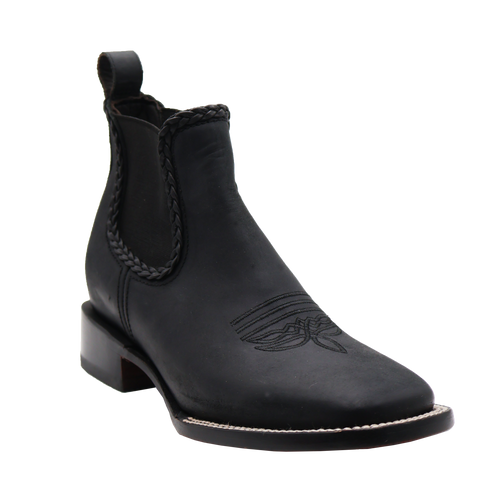 Silverton Ellie All Leather Square Toe Short Boots (Black)