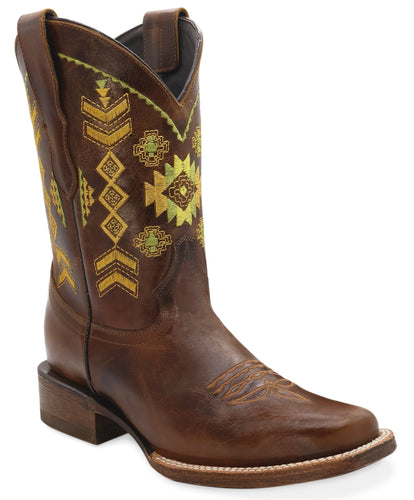 Silverton Indiana All Leather Wide Square Toe Boots (Honey)