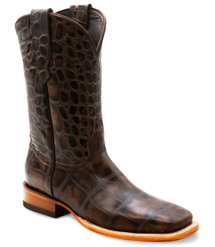 Silverton Blake All Leather Wide Square Toe Boots (Brown)