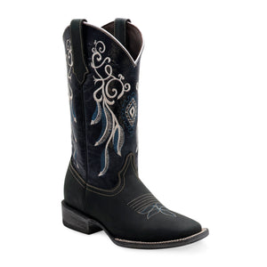 Silverton Mary All Leather Wide Square Toe Boots (Black)