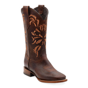 Silverton Olivia All Leather Wide Square Toe Boots (Honey)