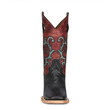 Load image into Gallery viewer, Corral Circle G Women&#39;s Black Red With Turquoise Inlay All Leather Cowgirl Boot L5909