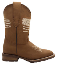 Load image into Gallery viewer, Silverton Patriot Lady All Leather Wide Square Toe Boots (Tobacco)