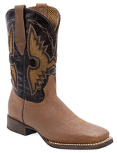 Load image into Gallery viewer, Silverton Phoenix Genuine Leather Wide Square Toe Boots (Tobacco)