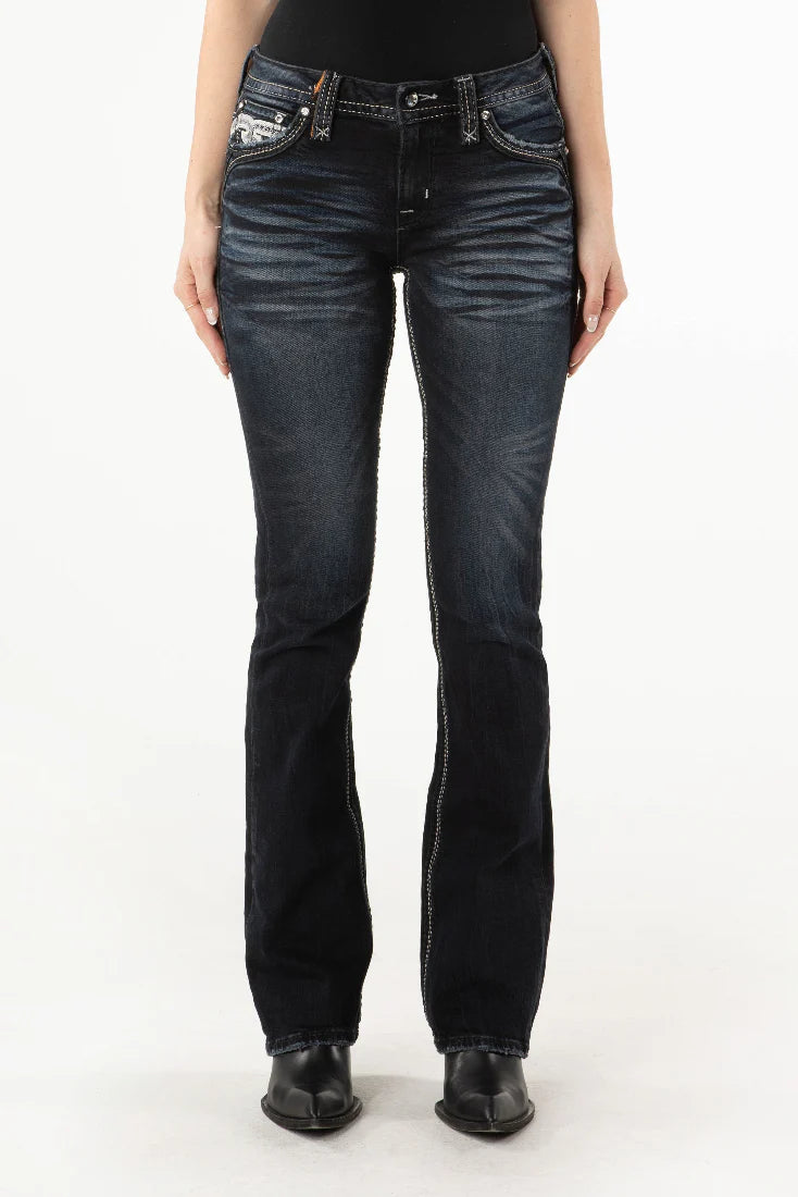 Rock Revival Women's Jesika B202 Boot Cut Jeans (Dark Blue) RP3108B202-25