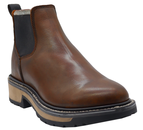 Silverton Rudy All Leather Round Toe Short Work Boots (Brown)