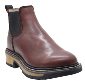 Silverton Rudy All Leather Round Toe Short Work Boots (Wine)