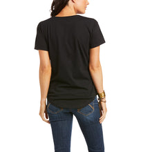 Load image into Gallery viewer, Ariat Ladies Viva Mexico Screen Print Logo Black T-Shirt 10036634