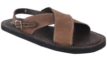 Load image into Gallery viewer, Silverton Diego All Leather Cross Strap Sandals (Brown)