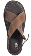 Load image into Gallery viewer, Silverton Diego All Leather Cross Strap Sandals (Brown)
