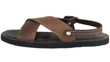 Load image into Gallery viewer, Silverton Diego All Leather Cross Strap Sandals (Brown)