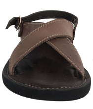 Load image into Gallery viewer, Silverton Diego All Leather Cross Strap Sandals (Brown)