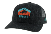 Load image into Gallery viewer, Punchy Black / Black 6-Panel Trucker w Patch Logo - 5027T-BK Punchy Black / Black 6-Panel Trucker w Patch Logo - 5027T-BK