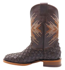 Silverton Tucxon All Leather Wide Square Toe Boots (Brown/Brown)