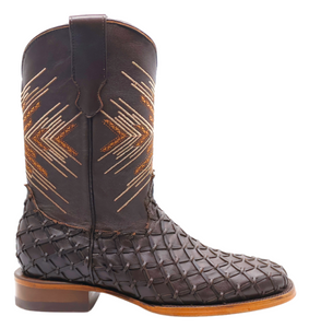Silverton Tucxon All Leather Wide Square Toe Boots (Brown/Brown)