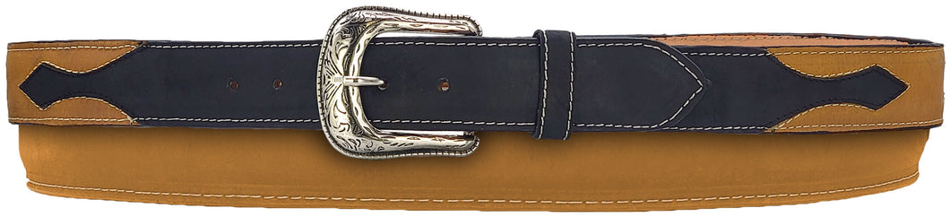 Silverton Arrow All Leather Western Belt (Black/Honey)