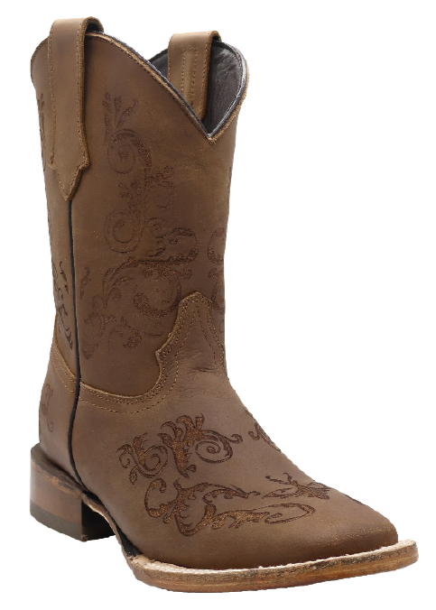 Silverton Bella All Leather Wide Square Toe Boots (Tobacco  display picture 3
