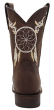 Load image into Gallery viewer, Silverton Dreamcatcher All Leather Wide Square Toe Boots (Choco)