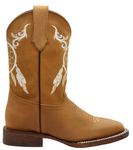 Silverton Dreamcatcher All Leather Wide Square Toe Boots (Honey)