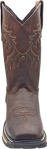 Silverton Foreman All Leather Wide Square Toe Boots (Brown)