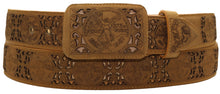 Load image into Gallery viewer, Silverton Laser Cut Centenario All Leather Belt (Honey)