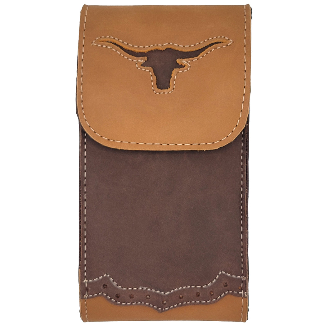 Silverton All Leather Longhorn Cell Holster (Brown/Tobacco)