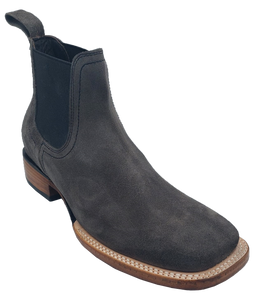 Silverton Kingston Suede All Leather Wide Square Toe Short Boots (Gray)