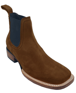 Silverton Kingston Suede All Leather Wide Square Toe Short Boots (Tobacco)