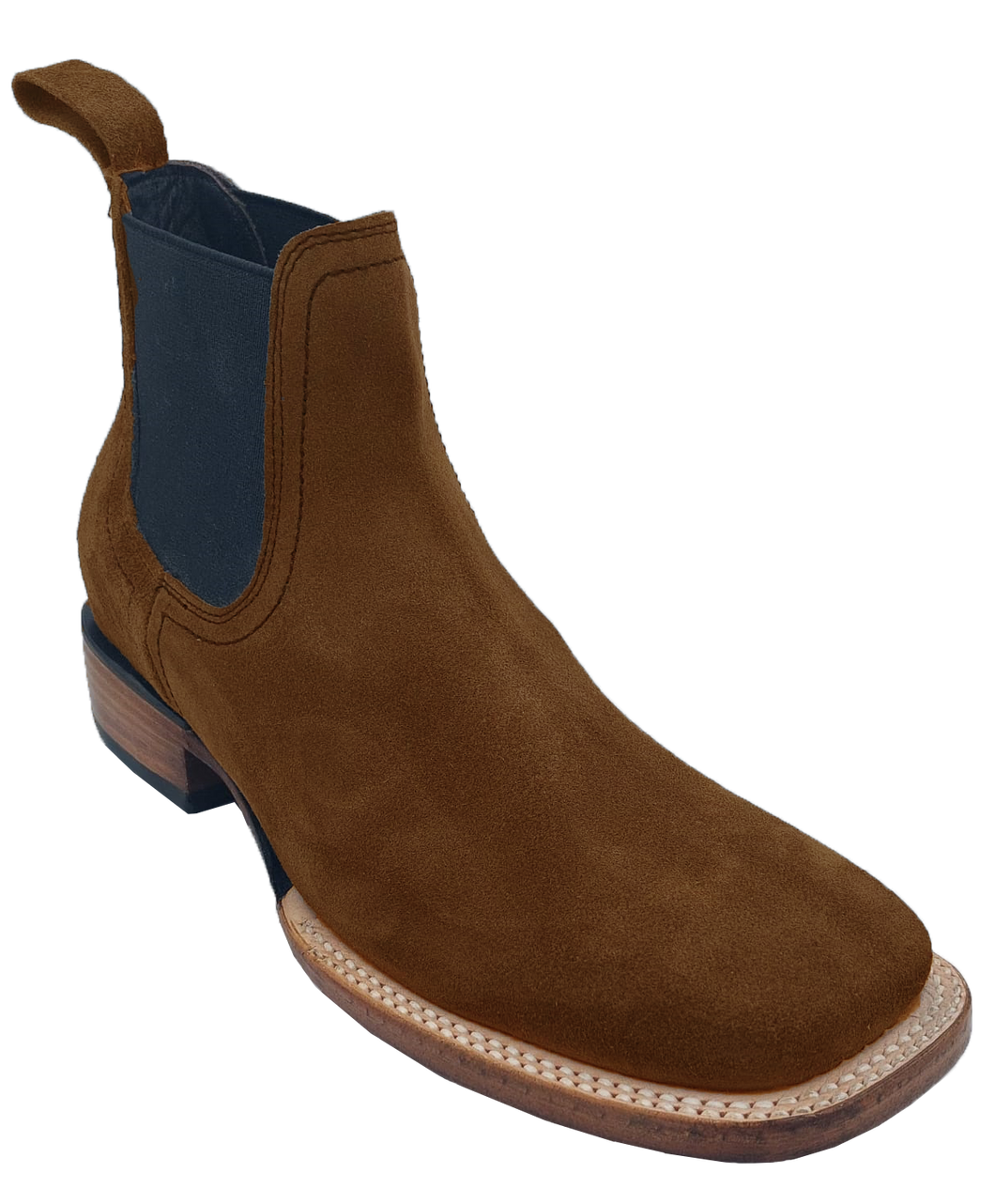 Silverton Kingston Suede All Leather Wide Square Toe Short Boots (Tobacco)