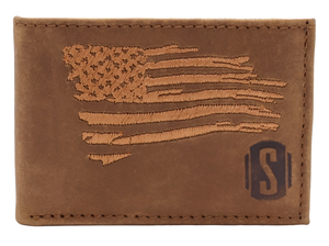 Silverton All Leather Patriot Bi-Fold Wallet (Tobacco)