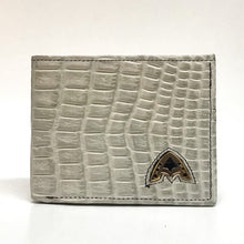 Load image into Gallery viewer, Admirable Crocodile Print Leather Bi-Fold Wallet (Bone)