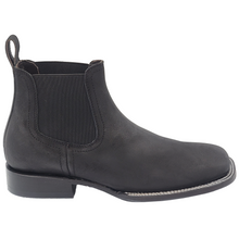 Load image into Gallery viewer, Silverton Kingston Nubuck All Leather Wide Square Toe Short Boots (Black)