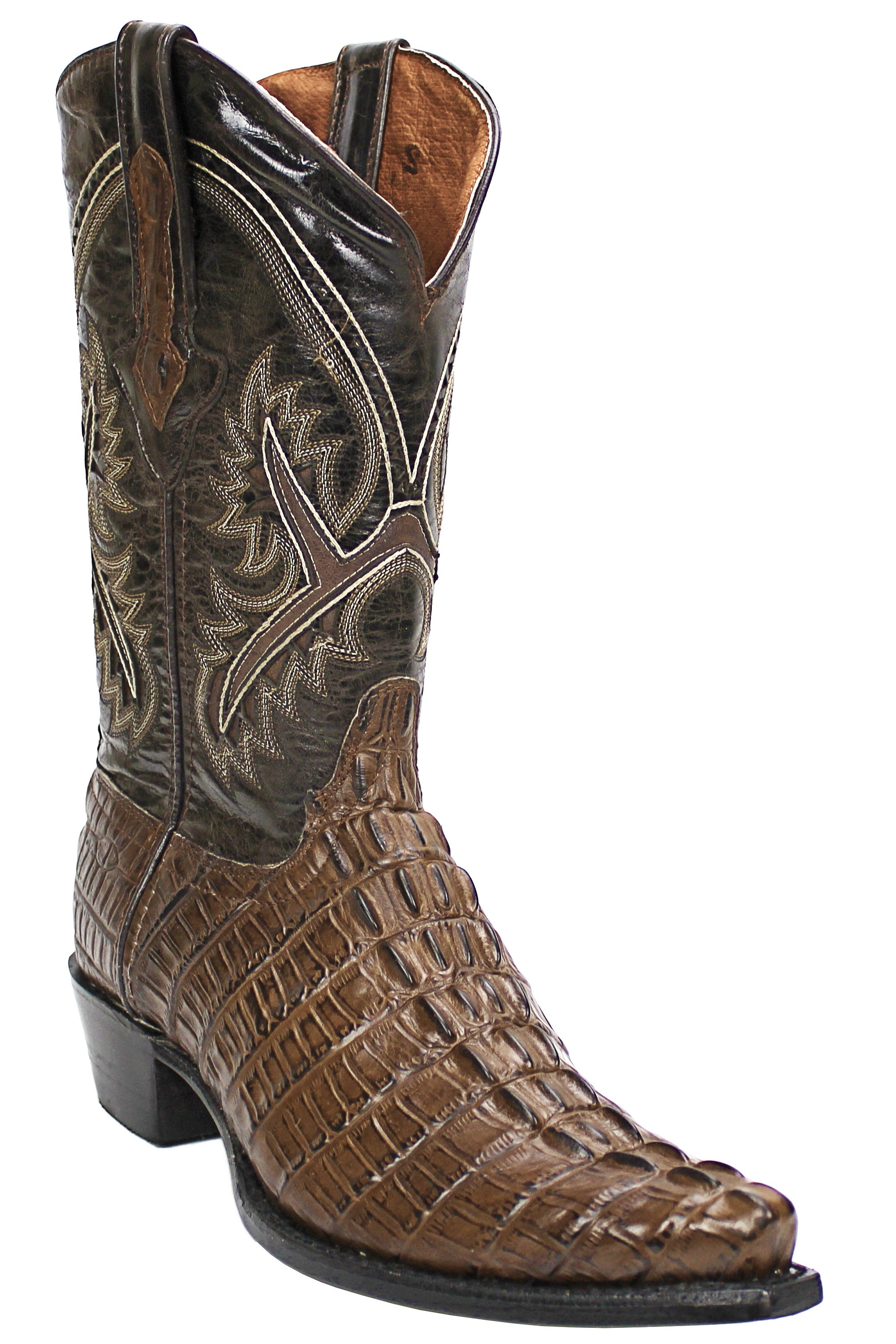 Brune crocodile-print leather boots brown - Women