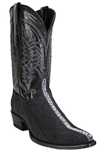 Admirable® Mantaray Print Leather Snip-Toe Boots (Black)