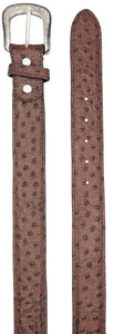 Silverton Ostrich Print Leather Belt (Brown)