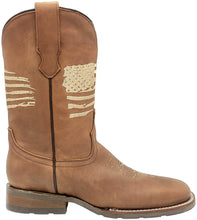 Load image into Gallery viewer, Silverton Patriot All Leather Wide Square Toe Boots (Tobacco)