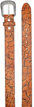 Load image into Gallery viewer, Silverton Pirarucu Fish Print Leather Belt (Honey)