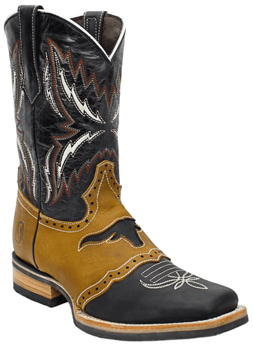 Silverton® Longhorn All Leather Square-Toe Boots (Black)