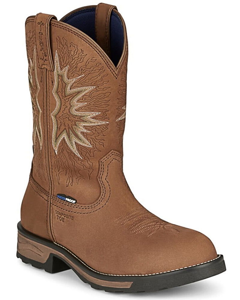 Tony Lama TLX Cowboy Steel Toe Work Boots Men\'s 9EE Waterproof Brown TW3413 tony-lama-boots-tony-lama-men-  main image 3