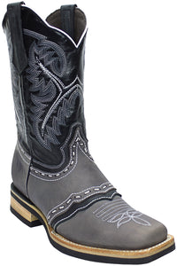 Silverton® Wyoming All Leather Square-Toe Boots (Gray)